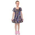 Pattern Color Design Texture Kids  Short Sleeve Velvet Dress View1