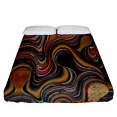 Swirl Colour Design Color Texture Fitted Sheet (queen Size) by Simbadda