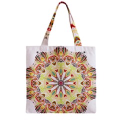 Intricate Flower Star Zipper Grocery Tote Bag by Alisyart