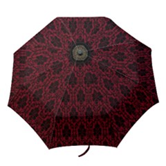 Elegant Black And Red Damask Antique Vintage Victorian Lace Style Folding Umbrellas by yoursparklingshop