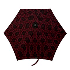 Elegant Black And Red Damask Antique Vintage Victorian Lace Style Mini Folding Umbrellas by yoursparklingshop