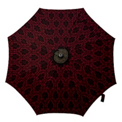 Elegant Black And Red Damask Antique Vintage Victorian Lace Style Hook Handle Umbrellas (large) by yoursparklingshop