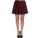 Elegant Black And Red Damask Antique Vintage Victorian Lace Style Skater Skirt View1