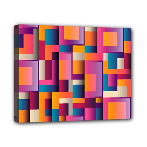 Abstract Background Geometry Blocks Canvas 10  X 8  by Simbadda