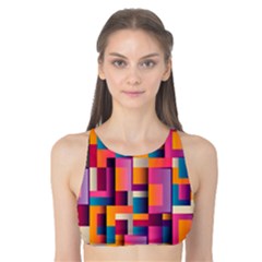 Abstract Background Geometry Blocks Tank Bikini Top by Simbadda