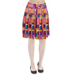 Abstract Background Geometry Blocks Pleated Skirt by Simbadda