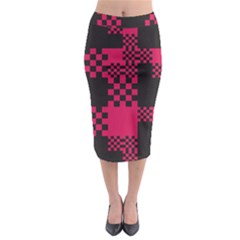 Cube Square Block Shape Creative Midi Pencil Skirt by Simbadda