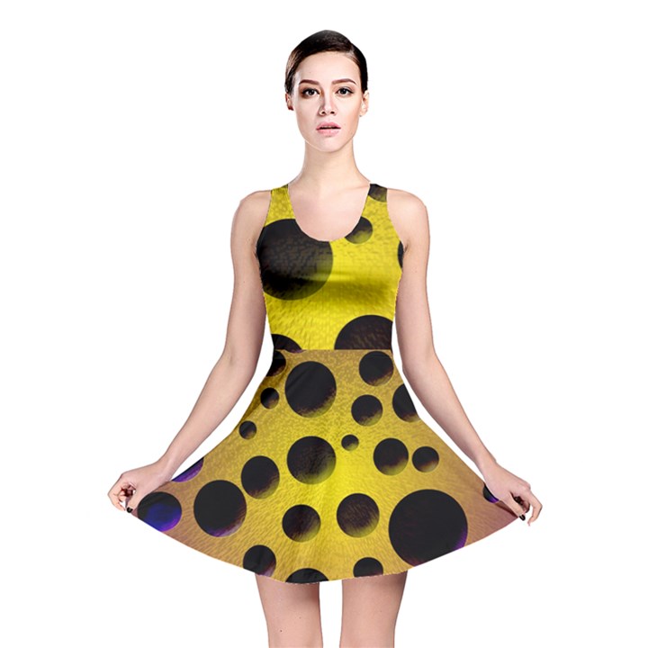 Background Design Random Balls Reversible Skater Dress