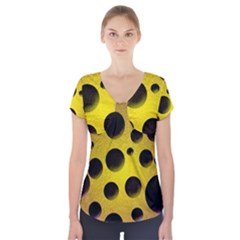 Background Design Random Balls Short Sleeve Front Detail Top by Simbadda