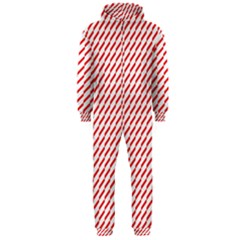 Pattern Red White Background Hooded Jumpsuit (men)  by Simbadda