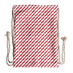 Pattern Red White Background Drawstring Bag (large) by Simbadda