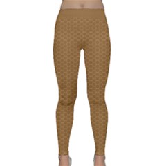 Pattern Honeycomb Pattern Brown Classic Yoga Leggings by Simbadda
