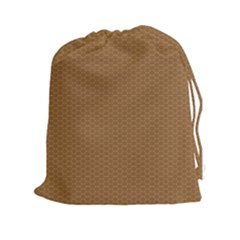 Pattern Honeycomb Pattern Brown Drawstring Pouches (xxl) by Simbadda