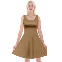 Pattern Honeycomb Pattern Brown Reversible Velvet Sleeveless Dress by Simbadda