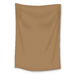 Pattern Honeycomb Pattern Brown Large Tapestry by Simbadda