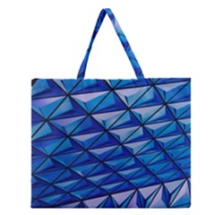 Lines Geometry Architecture Texture Zipper Large Tote Bag by Simbadda