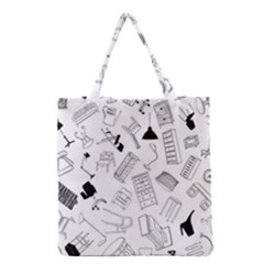 Furniture Black Decor Pattern Grocery Tote Bag by Simbadda