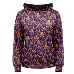 Abstract Background Floral Pattern Women s Pullover Hoodie by Simbadda