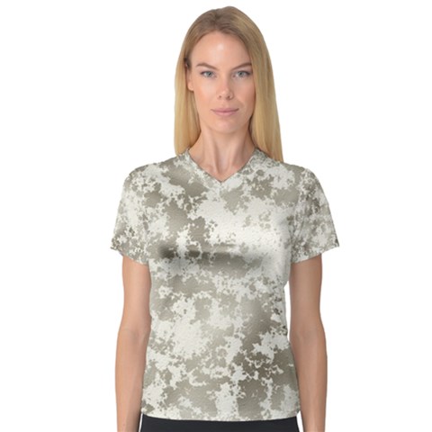 Wall Rock Pattern Structure Dirty Women s V-neck Sport Mesh Tee by Simbadda
