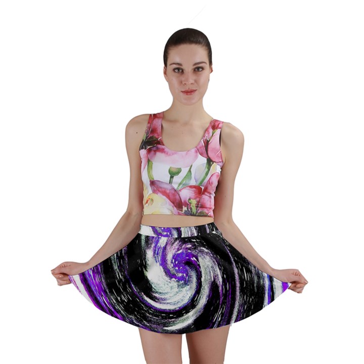 Canvas Acrylic Digital Design Mini Skirt