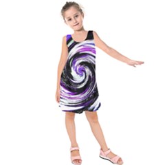 Canvas Acrylic Digital Design Kids  Sleeveless Dress