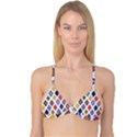 Plaid Triangle Sign Color Rainbow Reversible Tri Bikini Top View1