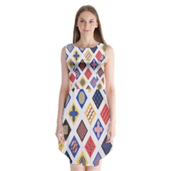 Plaid Triangle Sign Color Rainbow Sleeveless Chiffon Dress   by Alisyart