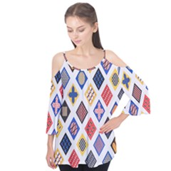 Plaid Triangle Sign Color Rainbow Flutter Tees