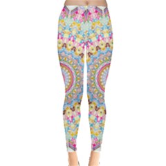 Kaleidoscope Star Love Flower Color Rainbow Leggings  by Alisyart