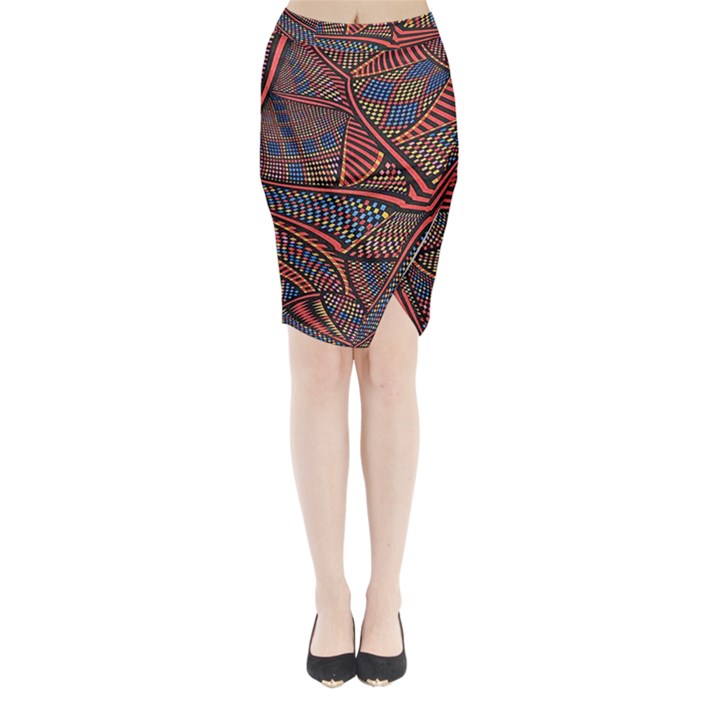 Random Inspiration Midi Wrap Pencil Skirt