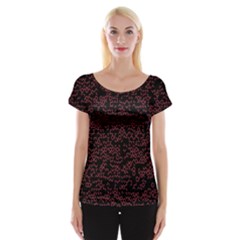 Random Pink Black Red Women s Cap Sleeve Top