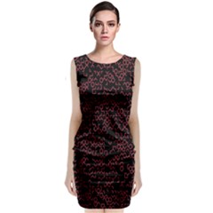 Random Pink Black Red Sleeveless Velvet Midi Dress