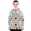 Prismatic Flower Floral Star Gold Green Purple Orange Women s Zipper Hoodie View1