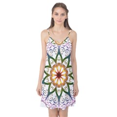 Prismatic Flower Floral Star Gold Green Purple Camis Nightgown by Alisyart