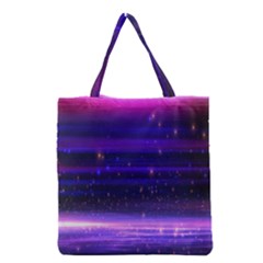 Space Planet Pink Blue Purple Grocery Tote Bag by Alisyart