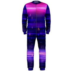 Space Planet Pink Blue Purple Onepiece Jumpsuit (men) 