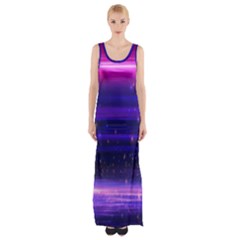 Space Planet Pink Blue Purple Maxi Thigh Split Dress