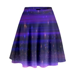 Space Planet Pink Blue Purple High Waist Skirt