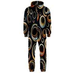 Seamless Cubes Texture Circle Black Orange Red Color Rainbow Hooded Jumpsuit (men) 