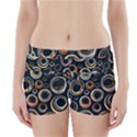 Seamless Cubes Texture Circle Black Orange Red Color Rainbow Boyleg Bikini Wrap Bottoms View1