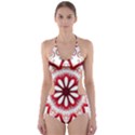 Prismatic Flower Floral Star Gold Red Orange Cut-Out One Piece Swimsuit View1