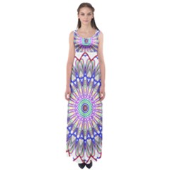 Prismatic Line Star Flower Rainbow Empire Waist Maxi Dress by Alisyart