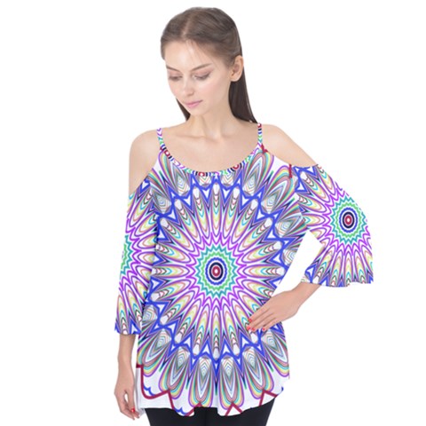 Prismatic Line Star Flower Rainbow Flutter Tees by Alisyart