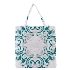 Vintage Floral Style Frame Grocery Tote Bag by Alisyart