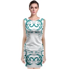 Vintage Floral Style Frame Classic Sleeveless Midi Dress by Alisyart