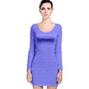 Ripples Blue Space Long Sleeve Velvet Bodycon Dress View1