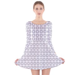 Violence Head On King Purple White Flower Long Sleeve Velvet Skater Dress