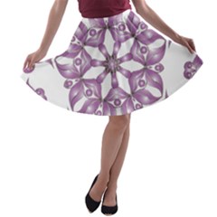 Frame Flower Star Purple A-line Skater Skirt by Alisyart