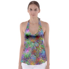 Glass Rainbow Color Babydoll Tankini Top