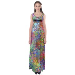 Glass Rainbow Color Empire Waist Maxi Dress